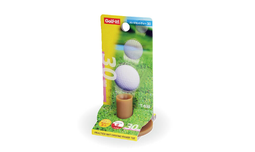 商品パッケージのデザイン事例、ゴルフティー台紙
