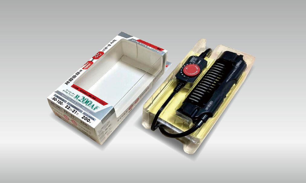 商品パッケージのデザイン事例、熱帯魚ヒーター