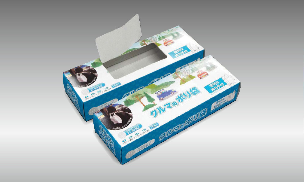 商品パッケージのデザイン事例、温車内用ポリ袋