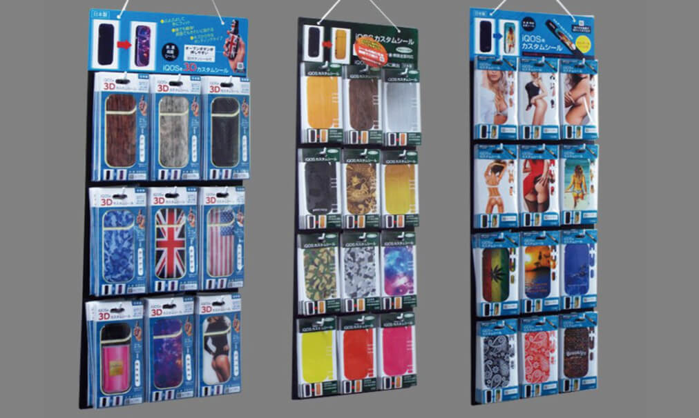 商品パッケージのデザイン事例、アイコス着せ替えシール