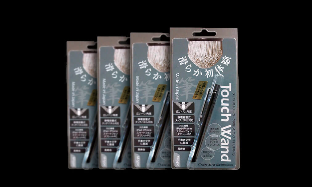 商品パッケージのデザイン事例、タッチペン