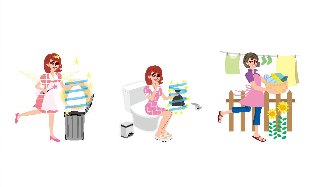 商品パッケージのデザイン事例、ニオイを消すポリ袋