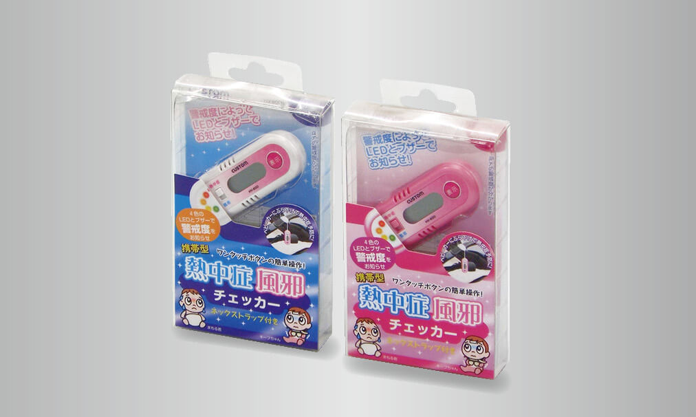 商品パッケージのデザイン事例、携帯用湿度チェッカー