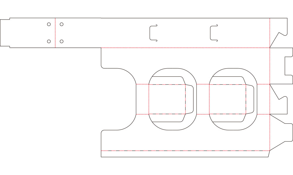 耐荷重用3段ポケット吊り下げ什器ミニ図面