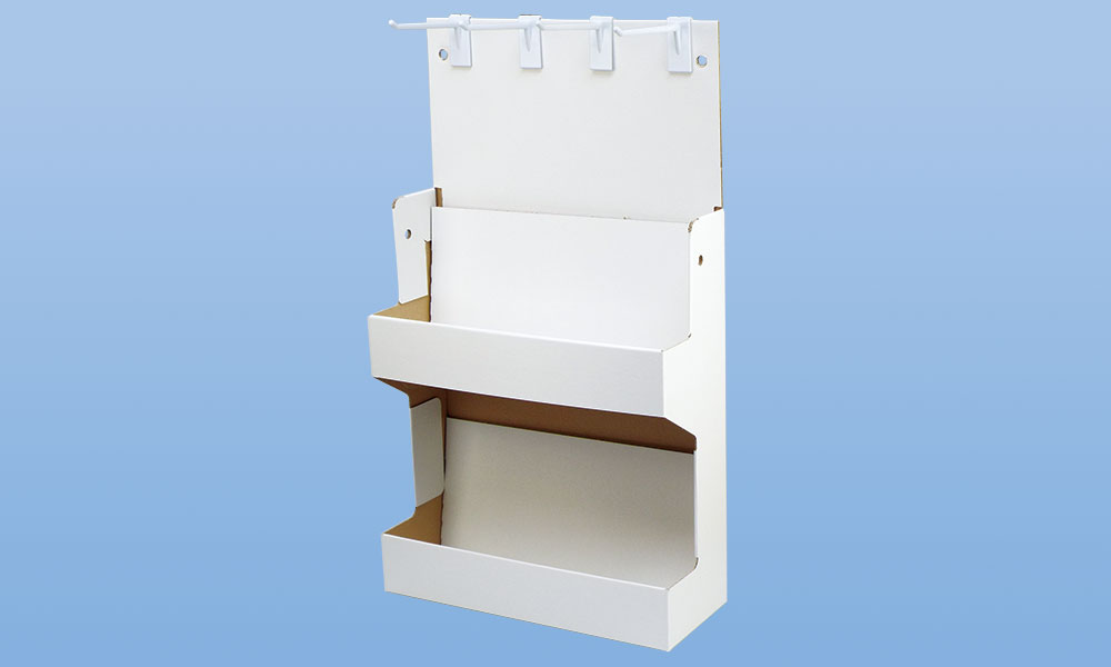 移動フック付2段ポケット吊り下げ什器