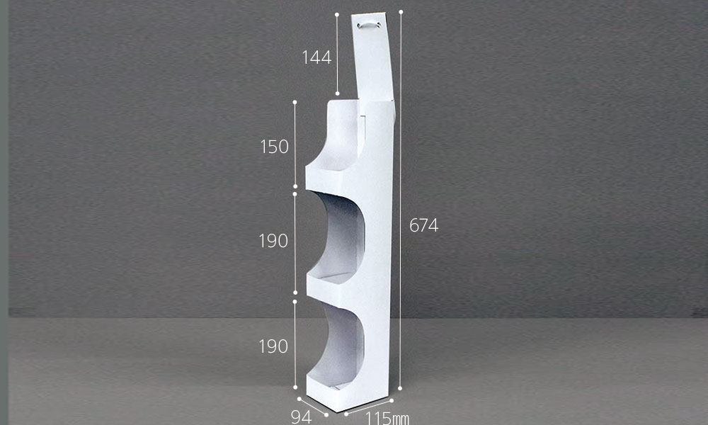 耐荷重用3段ポケット吊り下げ什器ミニ01