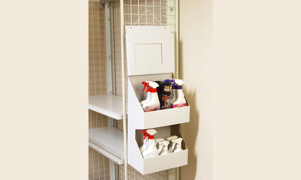 高荷重用2段ポケット吊り下げ什器